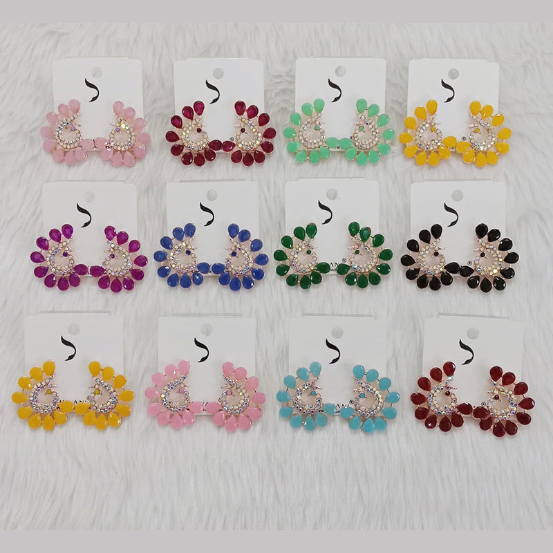 Dhwani Austrian Stone Studs Earrings (Assorted Color)