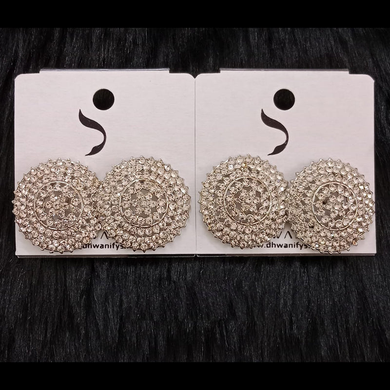 Dhwani Silver Plated Austrian Stone Studs Earrings