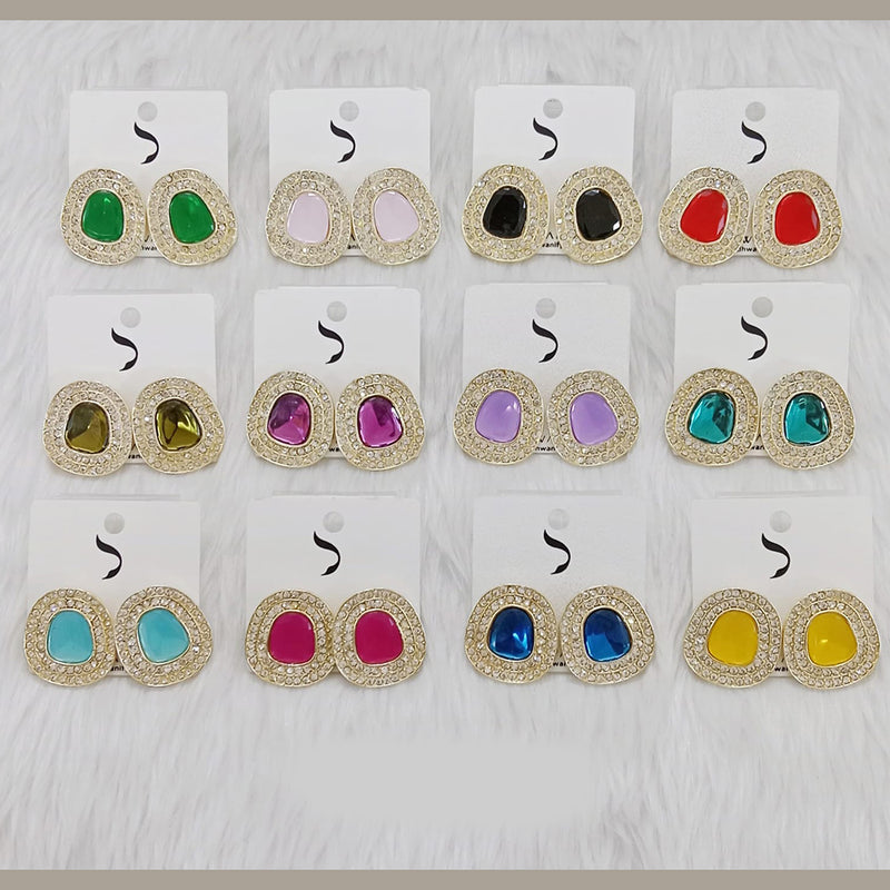 Dhwani Gold Plated Austrian Stone Studs Earrings