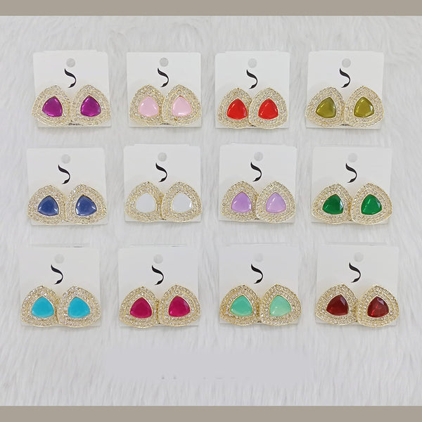 Dhwani Gold Plated Austrian Stone Studs Earrings (Assorted Color)