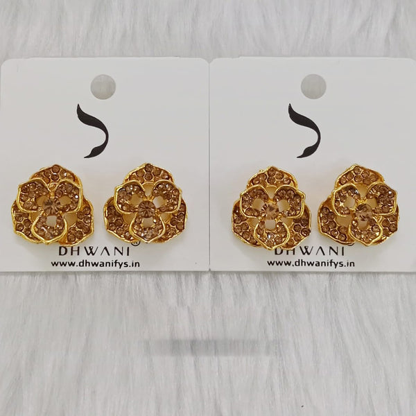 Dhwani Gold Plated Austrian Stone Studs Earrings