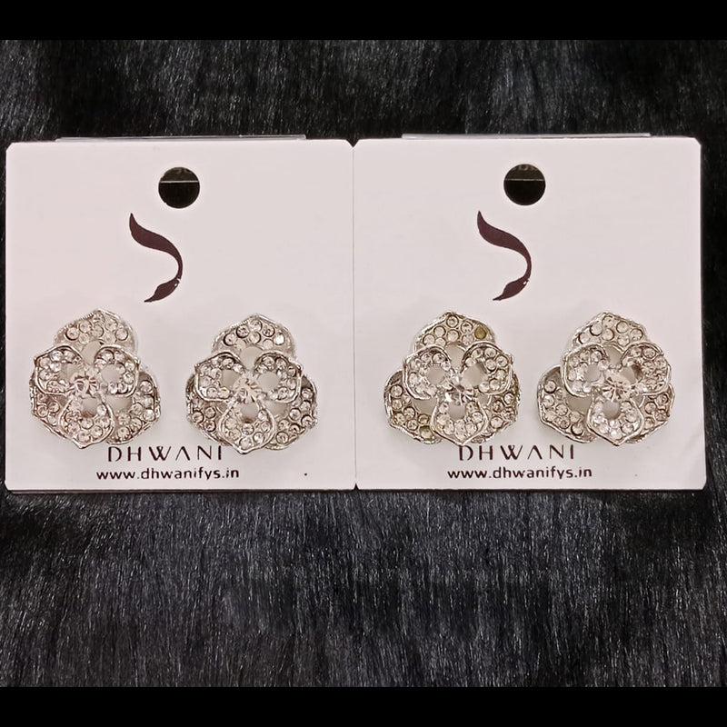 Dhwani Silver Plated Austrian Stone Studs Earrings