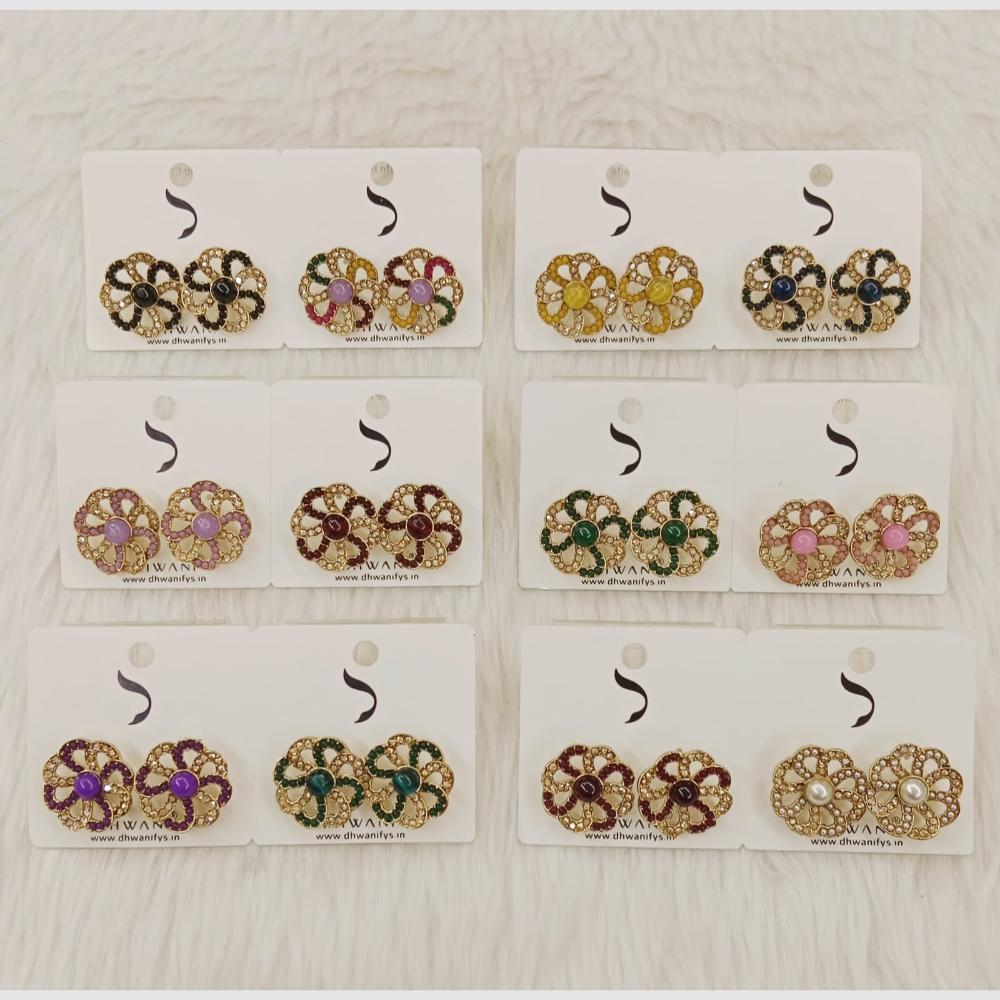 Dhwani Gold Plated Crystal And Pearl Studs Earrings