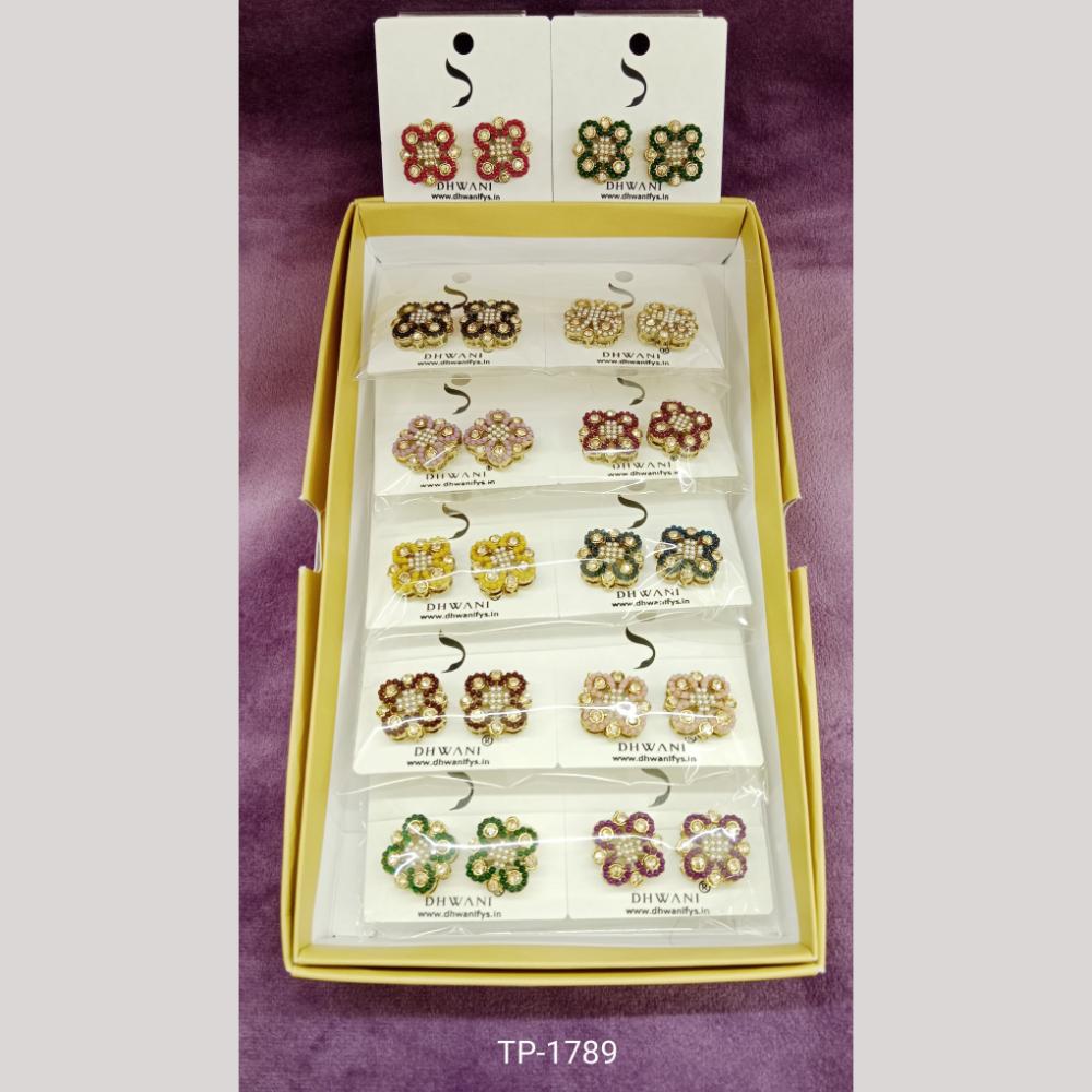 Dhwani Trendy  Austrian Stone And Pearl Stud Earrings