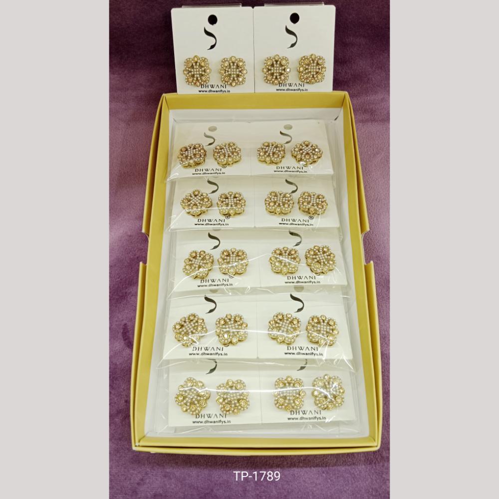 Dhwani Trendy  Austrian Stone And Pearl Stud Earrings