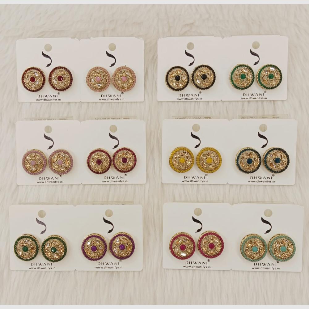 Dhwani Gold Plated Crystal And Pearl Studs Earrings