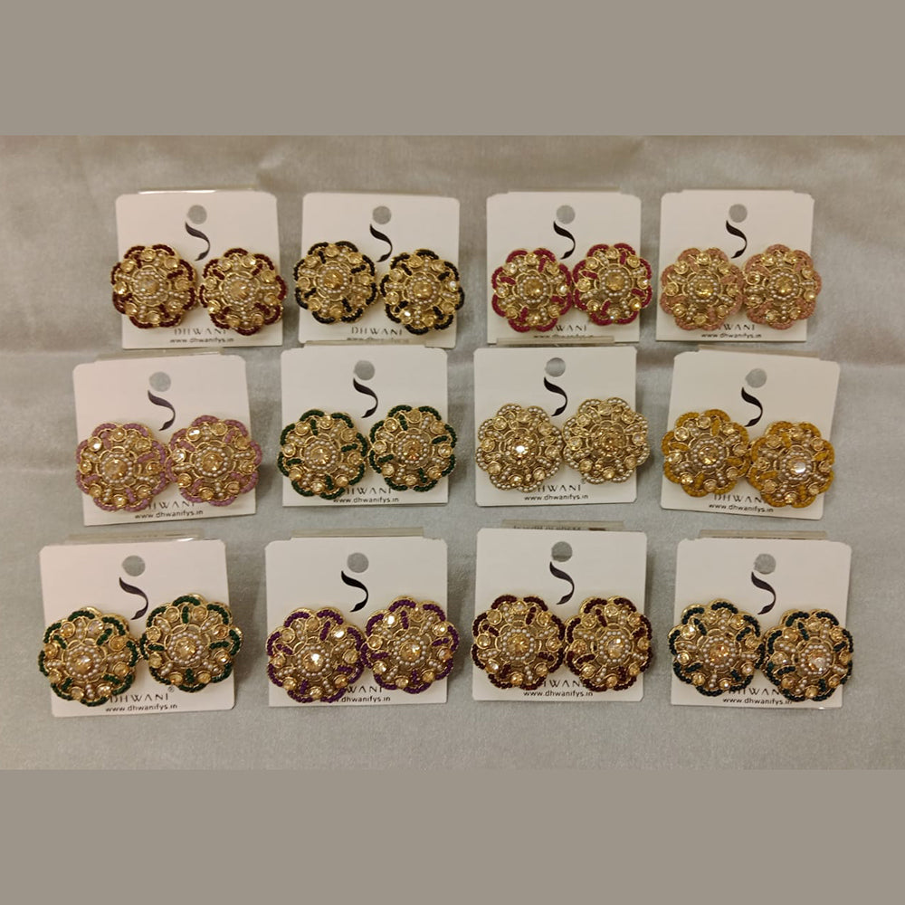 Dhwani Gold Plated Austrian Stone Studs Earrings