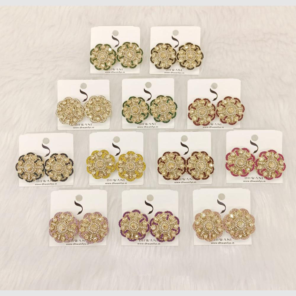 Dhwani Gold Plated Crystal And Pearl Studs Earrings