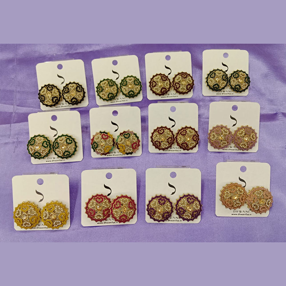 Dhwani Gold Plated Austrian Stone Studs Earrings