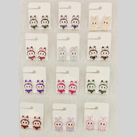 Dhwani Cartoon Style Colorful Labubu Meenakari Studs Earrings