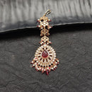 Arham Gold Plated Polki Kundan And Pearl Beads Maangtikka 