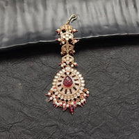 Arham Gold Plated Polki Kundan And Pearl Beads Maangtikka 