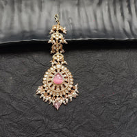 Arham Gold Plated Polki Kundan And Pearl Beads Maangtikka