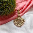 Arham Gold Plated Polki Kundan And Pearl Beads Maangtikka