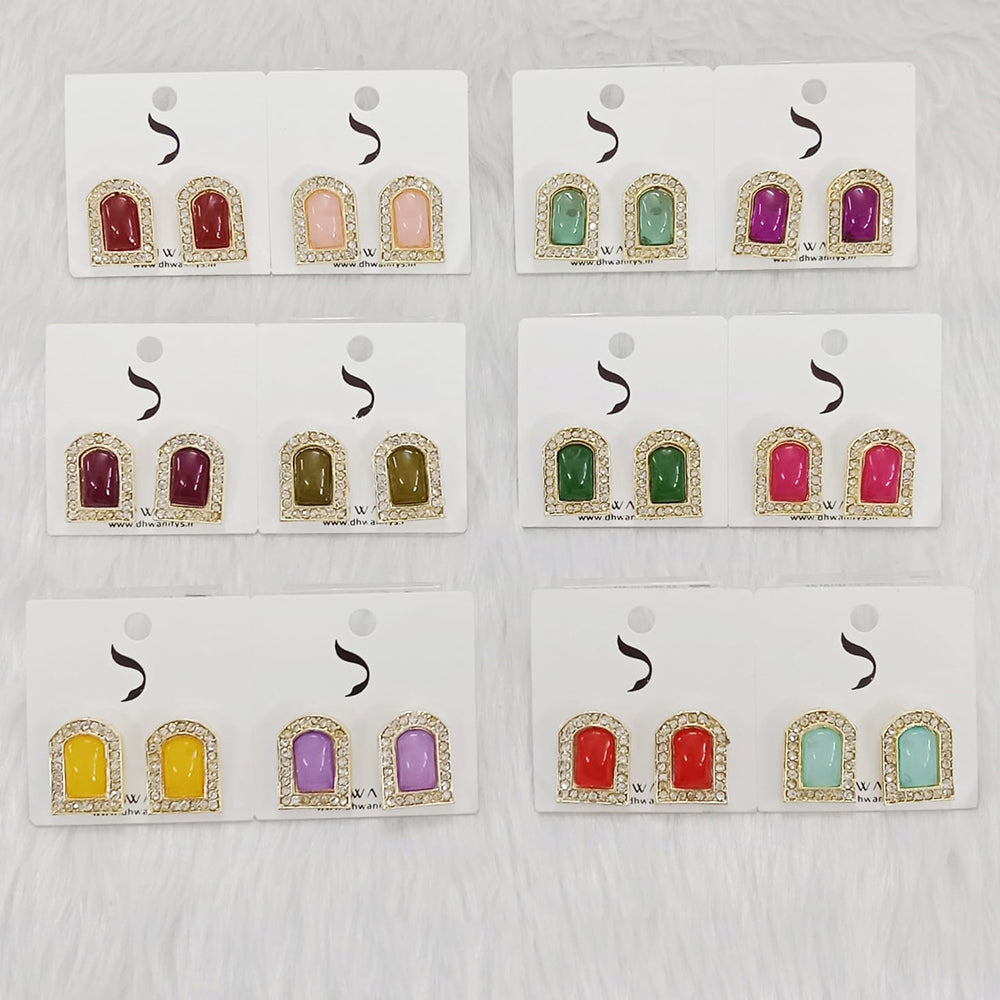 Dhwani Royal Austrian Stone Studs Earrings - (Pack of 12)