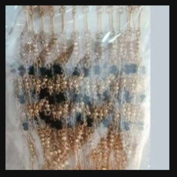 Bhavi Jewels Gold Plated Black Beads Bracelets