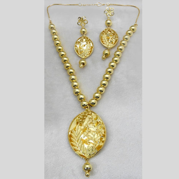 Bhavi Jewels  Forming Gold Plated Copper Necklace Set - 1107865