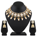 Mahi Traditional Necklace Set Adjustale Finger Ring with White Kundan & Moti for Women (VNCJ4004)