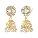 Mahi Traditional Necklace Set Adjustale Finger Ring with White Kundan & Moti for Women (VNCJ4004)