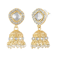 Mahi Traditional Necklace Set Adjustale Finger Ring with White Kundan & Moti for Women (VNCJ4004)