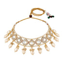 Mahi Traditional Necklace Set Adjustale Finger Ring with White Kundan & Moti for Women (VNCJ4004)