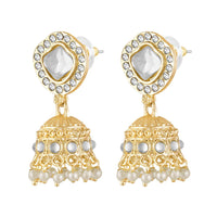 Mahi Traditional Necklace Set Adjustale Finger Ring with White Kundan & Moti for Women (VNCJ4004)