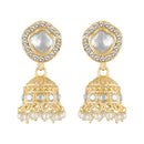 Mahi Traditional Necklace Set Adjustale Finger Ring with White Kundan & Moti for Women (VNCJ4004)