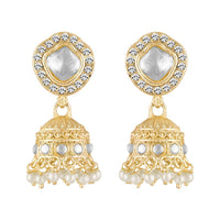 Mahi Traditional Necklace Set Adjustale Finger Ring with White Kundan & Moti for Women (VNCJ4004)