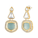 Mahi Traditional Necklace Set Adjustale Finger Ring with Blue Kundan & Crystals for Women (VNCJ4005)