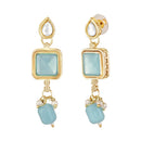 Mahi Traditional Necklace Set Adjustale Finger Ring with Blue Kundan & Crystals for Women (VNCJ4010)