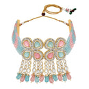 Mahi Traditional Necklace Set Adjustale Finger Ring with Multicolor Kundan & Crystals for Women (VNCJ4011)