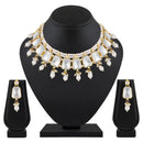 Mahi Traditional Necklace Set Adjustale Finger Ring with White Kundan for Women (VNCJ4016)