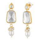 Mahi Traditional Necklace Set Adjustale Finger Ring with White Kundan for Women (VNCJ4016)