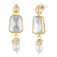 Mahi Traditional Necklace Set Adjustale Finger Ring with White Kundan for Women (VNCJ4016)
