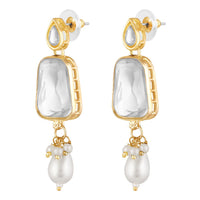 Mahi Traditional Necklace Set Adjustale Finger Ring with White Kundan for Women (VNCJ4016)