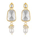 Mahi Traditional Necklace Set Adjustale Finger Ring with White Kundan for Women (VNCJ4016)
