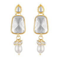 Mahi Traditional Necklace Set Adjustale Finger Ring with White Kundan for Women (VNCJ4016)