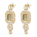 Mahi Traditional Necklace Set Adjustale Finger Ring with Green Kundan & Crystals for Women (VNCJ4029)