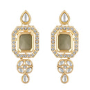 Mahi Traditional Necklace Set Adjustale Finger Ring with Green Kundan & Crystals for Women (VNCJ4029)