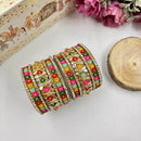Wedding Chuda Gold Plated Crystal Stone Bangles Set