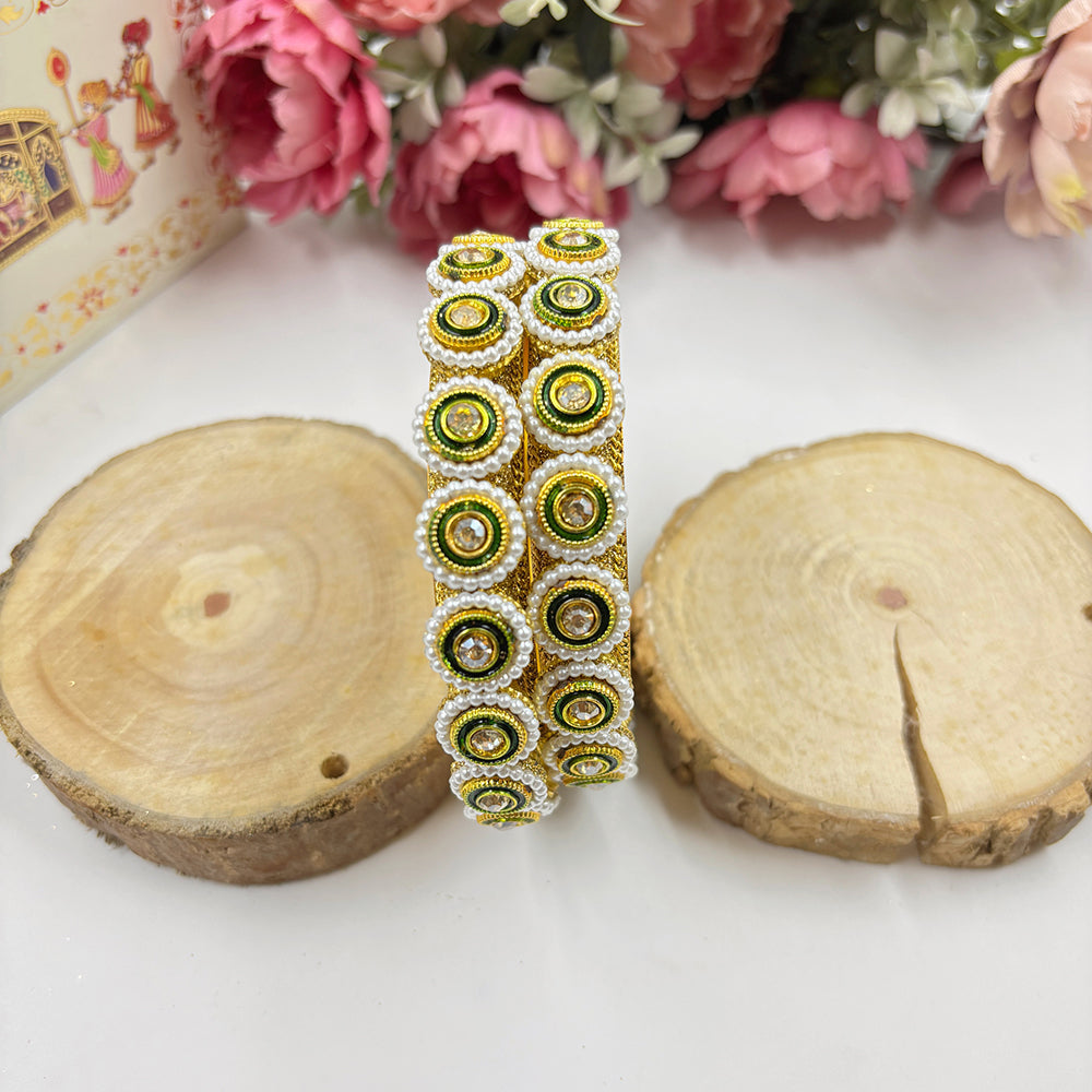 Wedding Chuda Gold Plated Austrian Stone And Bangles Set