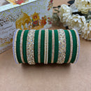 Wedding Chuda Gold Plated Austrian Stone And Velvet Bridal Bangles Set