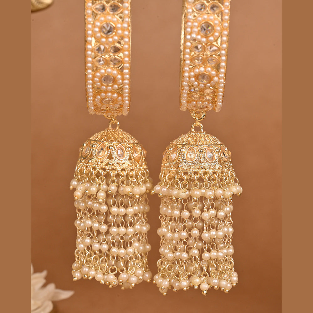 Wedding Chuda Gold Plated Crystal Stone And Austrian Stone Bangles Set