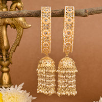 Wedding Chuda Gold Plated Crystal Stone And Austrian Stone Bangles Set
