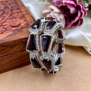 Wedding Chuda Silver Plated American Diamond Bangles Set