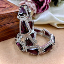 Wedding Chuda Silver Plated American Diamond Bangles Set
