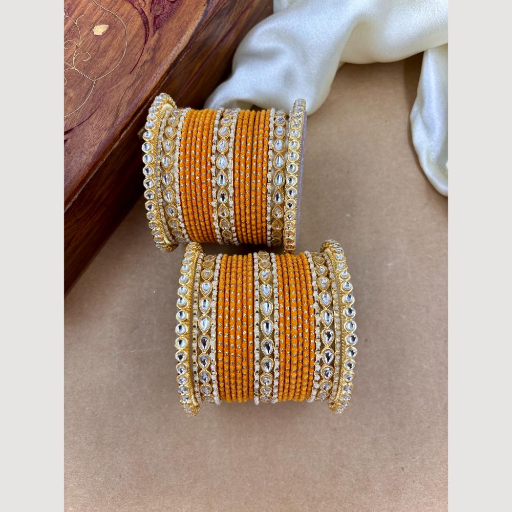 Wedding Chuda Gold Plated Kundan Bangles Set