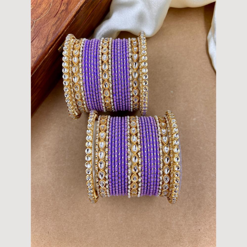 Wedding Chuda Gold Plated Kundan Bangles Set
