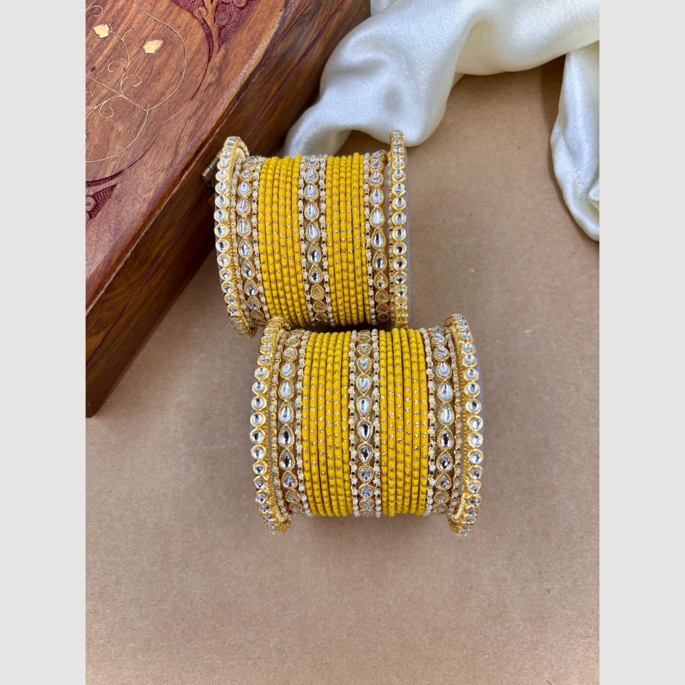 Wedding Chuda Gold Plated Kundan Bangles Set