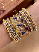 Wedding Chuda Kundan Pearl And Meenakari Openable Bangles Set